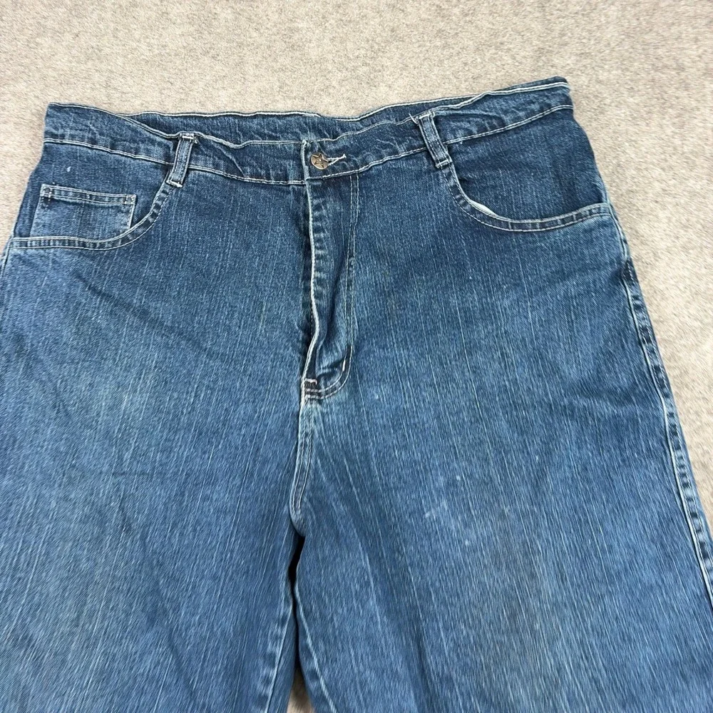 Denim‎ Jorts Mens 42 Dark Wash Baggy Star Button Y2K Skate Shorts Wide Leg Surf